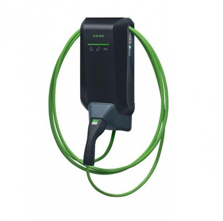 KEBA KeContact P40 Pro 22 kW, 3-phasig, 6 m Typ-2-Kabel, Schwarz, WLAN, LAN, LTE, RFID, Hersteller-Art.-Nr. 131.745