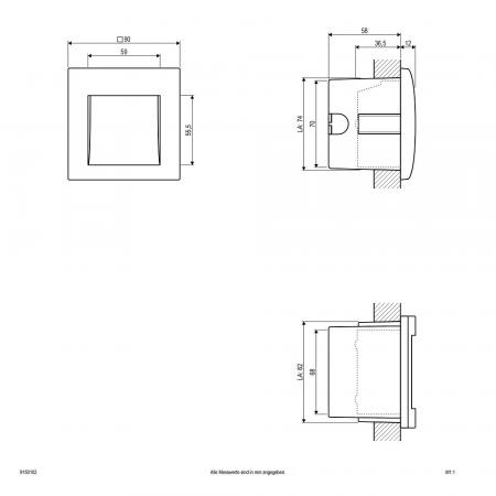 EVN LED Wandeinbauleucht für innen & außen grau IP65 1W 3000K warmweißes Licht zur Treppenbeleuchtung