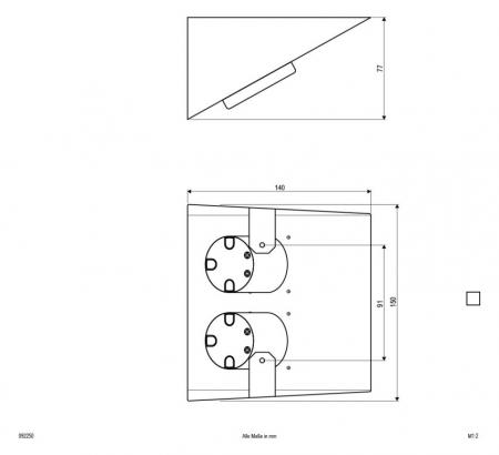 EVN Unterbau-Doppelsteckdose in Keilform 92250