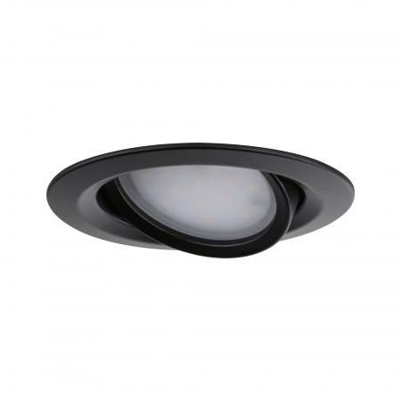 Paulmann 92459 LED Einbauleuchte Nova Plus Coin Einzelleuchte schwenkbar IP65 rund 93mm 30° Coin 6W 470lm 230V dimmbar 2700K Schwarz matt