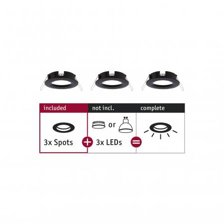 Paulmann 92481 EBL Choose 3er Spot starr max 3x10W 230V 51mm Schwarz matt Alu - Aktion: Nur noch angezeigter Bestand verfügbar