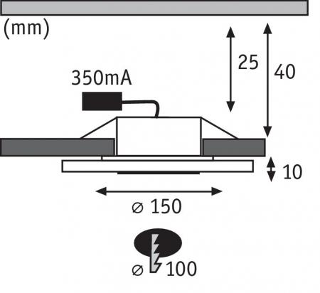 Paulmann 92543 Premium Einbauleuchte Set Whirl rund LED 3x6W 150mm Alu gedreht/Satin