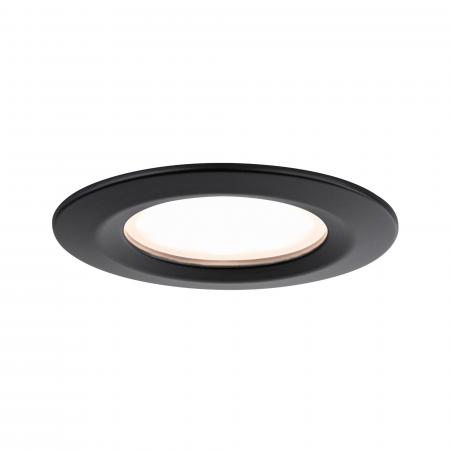 Paulmann 93081 LED Einbauleuchte Nova Plus Coin Basisset modern starr Spritzwasser geschützt rund 78mm Coin 6W 230V dimmbar warmweiß Schwarz matt