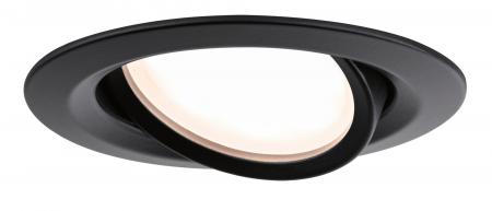 Paulmann 93082 LED Einbauleuchte Nova Plus Coin Basisset modern IP65 rund  6W dimmbar warmweiß Schwarz matt