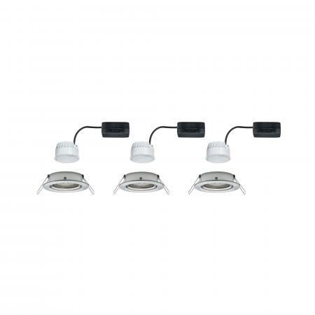 Paulmann 93447 Einbauleuchte Set Nova Coin rund schwenkbar LED 3x6.5W 2700K Eisen