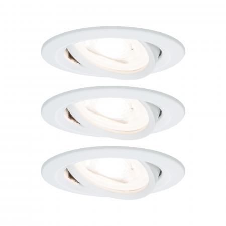 Paulmann 93467 Einbauleuchte Set Nova rd schw LED 3stepdim 3x6.5W GU10 Weiß/Alu