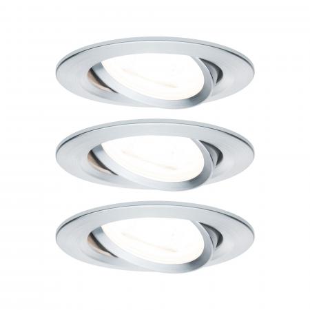 Paulmann 93469 Einbauleuchte Set Nova rd schw LED 3stepdim 3x6.5W GU10 Alu gedreht/Alu