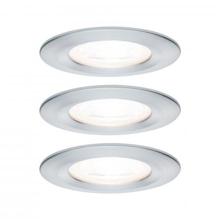 Paulmann 93480 Einbauleuchte Set Nova rd starr LED IP44 3-stepdim 3x6.5W GU10 Alu