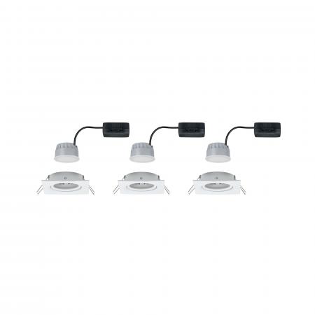 Paulmann 93490 Einbauleuchte Set Nova Coin 3-stepdim eck schw LED 3x6.5W 2700K Weiß/Alu
