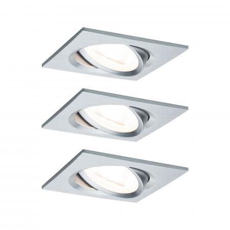 Paulmann 93492 Einbauleuchte Set Nova Coin 3-stepdim eck schw LED 3x6.5W 2700K Alu