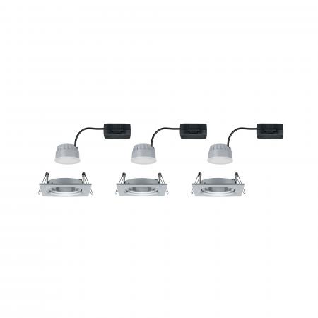 Paulmann 93492 Einbauleuchte Set Nova Coin 3-stepdim eck schw LED 3x6.5W 2700K Alu
