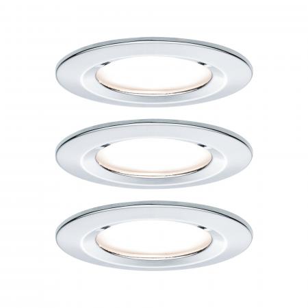 Paulmann 93499 Einbauleuchte Set Nova Coin 3-stepdim rd starr LED 3x6.5W 2700K Chrom/Alu