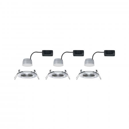 Paulmann 93499 Einbauleuchte Set Nova Coin 3-stepdim rd starr LED 3x6.5W 2700K Chrom/Alu