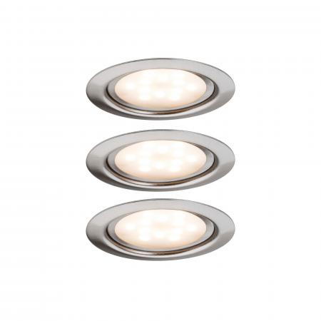 Paulmann 93553 Möbel Einbauleuchte Set LED 3x4.5W /350mA 65mm Eisen gebürstet/Metall
