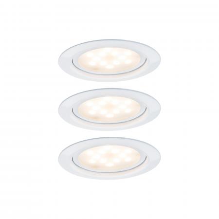 Paulmann 93554 Möbel Einbauleuchte Set LED 3x4.5W /350mA 65mm Weiß/Metall
