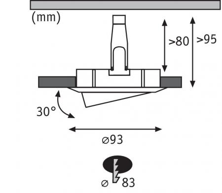 Paulmann 93671 Einbauleuchte Nova Plus IP65 schwenkbar 1x6W 4000K GU10 Eisen geb