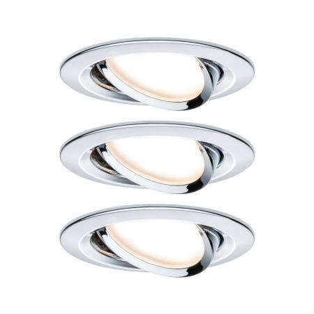 Paulmann 93880 Einbauleuchte Set Nova Plus Coin dim rund schwb LED 3x6W 2700K Chrom/Alu