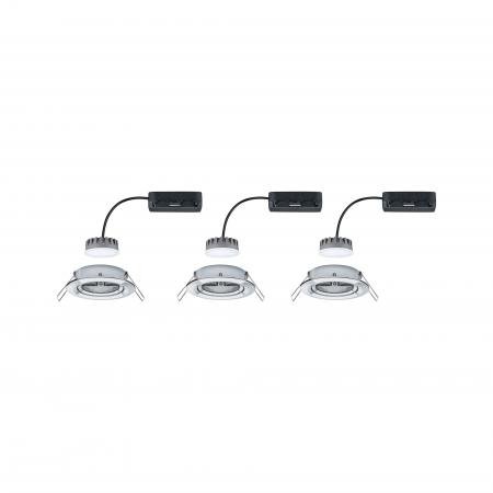 Paulmann 93880 Einbauleuchte Set Nova Plus Coin dim rund schwb LED 3x6W 2700K Chrom/Alu