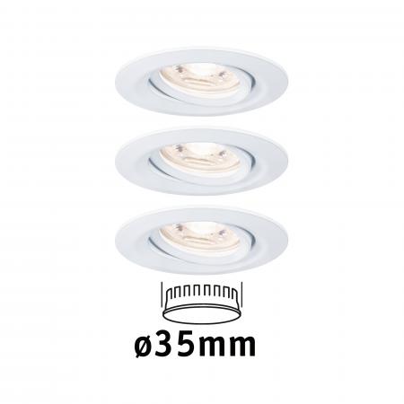 Paulmann 94293 EBL Nova mini Coin rund schwenkbar LED 3x4W 310lm Weiß matt/Alu