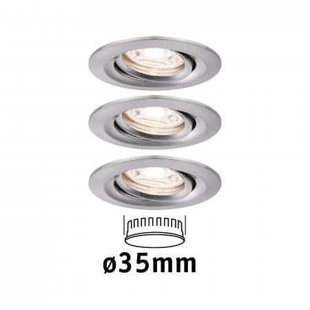 Paulmann 94295 EBL Nova mini Coin rund schwenkbar LED 3x4W 310lm Eisen gebürstet/Alu
