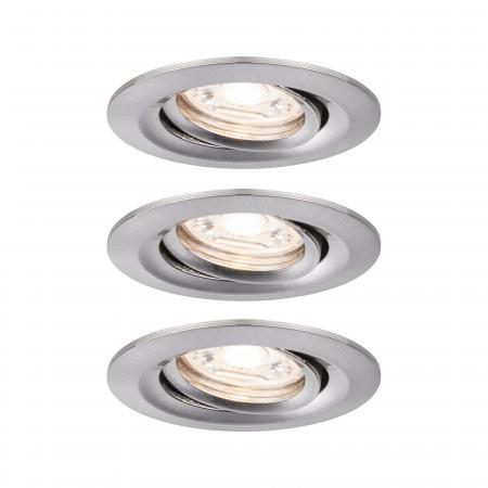 Paulmann 94295 EBL Nova mini Coin rund schwenkbar LED 3x4W 310lm Eisen gebürstet/Alu