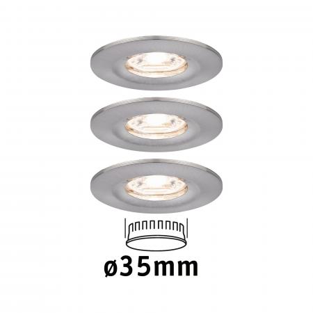Paulmann 94301 EBL Nova mini Coin rund starr IP44 LED 3x4W 310lm Eisen geb/Alu