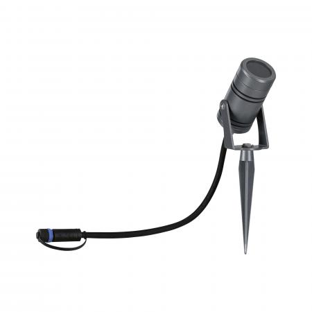 Paulmann 94367 Outdoor Plug + Shine Spot Erdspießleuchte 12W IP65 3000K Alu Grau