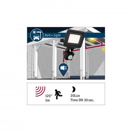 Paulmann 94506 Hausnummer Wandleuchte Sheera IP44 Dämmerungs- Bewegungs Sensor