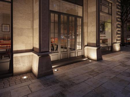 Paulmann 94654 LED Bodeneinbauleuchte Durea  staubdicht 1m unter Wasser geschützt rund 153mm warmweiß 8W Edelstahl Metall