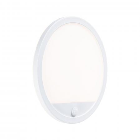 Paulmann 94662 LED Außenpanel Lamina Backlight Bewegungsmelder seewasserresistent Spritzwasser geschützt rund 280mm warmweiß 14,5W Weiß Kunststoff