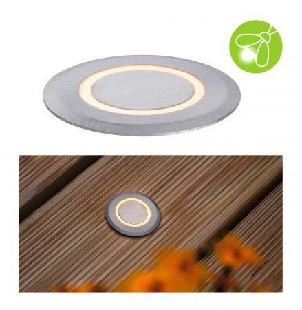 Paulmann 94727 LED Bodeneinbauleuchte Goldlicht insektenfreundlich staubdicht 1m unter Wasser geschützt rund 50mm extra warmweiß 2,2W Alu Kunststoff/Metall