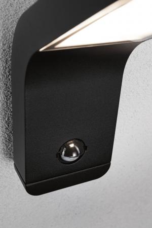 Paulmann 94745 LED Außenwandleuchte Kulma modern Bewegungsmelder seewasserresistent Spritzwasser geschützt 90x174mm warmweiß 7,5W Anthrazit Aluminium