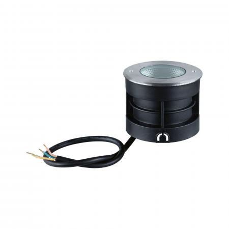 Paulmann 94748 LED Bodeneinbauleuchte Vanea modern seewasserresistent staubdicht 1m unter Wasser geschützt rund 100mm warmweiß 3,5W Aluminium