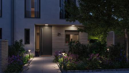 Paulmann 94755 LED Pollerleuchte Smart Home Zigbee Plate insektenfreundlich IP44 600mm Tunable Warm 5,5W 280lm 230V Anthrazit Metall#Kunststoff