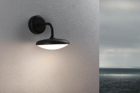 Paulmann 94758 LED Außenwandleuchte Nostro modern seewasserresistent Spritzwasser geschützt rund 180x250mm warmweiß 10W Anthrazit Aluminium