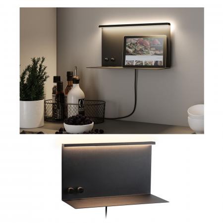 Paulmann 96773 LED Wandleuchte Jarina USB C 3000K 540lm / 200lm 230V 4,5 / 1x1,6W dimmbar Schwarz matt