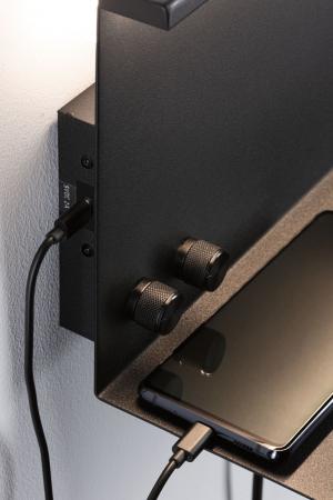 Paulmann 96773 LED Wandleuchte Jarina USB C 3000K 540lm / 200lm 230V 4,5 / 1x1,6W dimmbar Schwarz matt