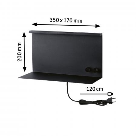 Paulmann 96773 LED Wandleuchte Jarina USB C 3000K 540lm / 200lm 230V 4,5 / 1x1,6W dimmbar Schwarz matt