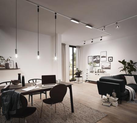 Paulmann 96920 URail LED Panel 1x7W Schwarz matt/Chrom 230V Alu/Kunststoff 2700K non-dim