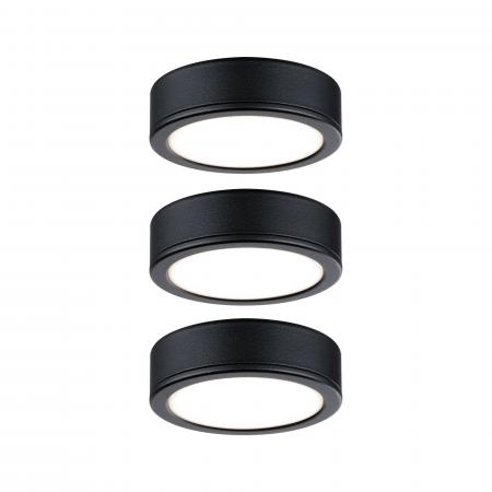 Paulmann 99990 Möbelleuchten Set Pukk 3x3W 210lm 12/230V 2700K Kunststoff/Schwarz