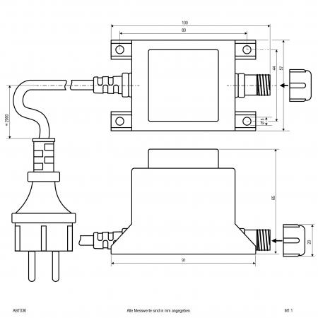 EVN Konventioneller Trafo für IP44-Stecksystem, 12V/AC ABT036