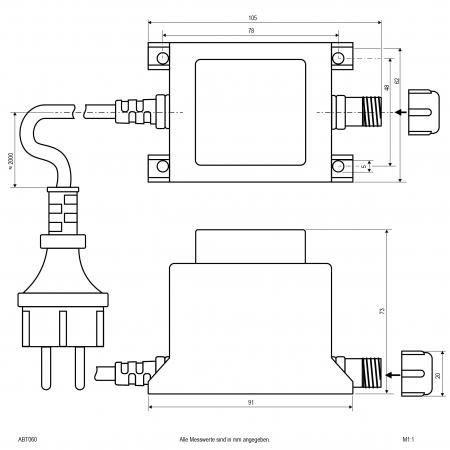 EVN Konventioneller Trafo für IP44-Stecksystem, 12V/AC ABT060