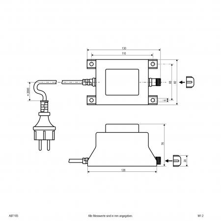 EVN Konventioneller Trafo für IP44-Stecksystem, 12V/AC ABT105