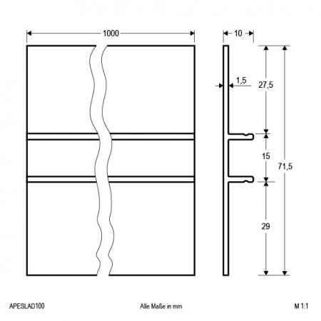 EVN Aluminiumblende für Aluminium-Profil APESLAD100