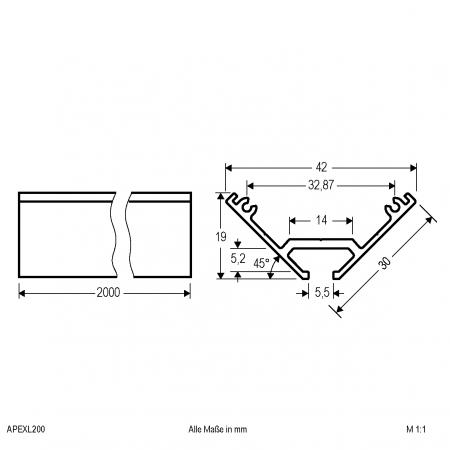 EVN Aluminium Eck-Profil für LED-Strips APEXL200