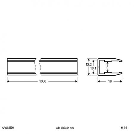 EVN Aluminium Glasboden-Profil für LED-Strips APGB8100
