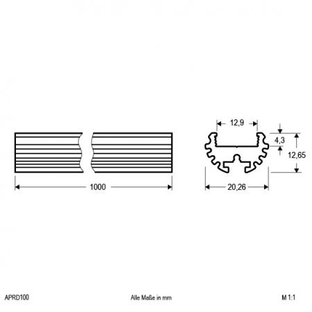 EVN Aluminium Rund-Profil für LED-Strips APRD100