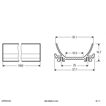 EVN Einlegeprofil mit Reflektor APRR4100
