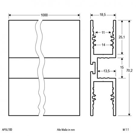EVN Aluminium Sockelleisten-Profil für LED-Strips APSL100