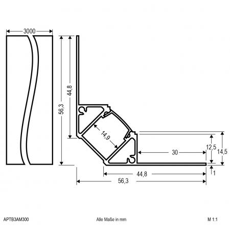 EVN Trockenbauprofil inkl. Abdeckung für LED-Stripes APTB3AM300